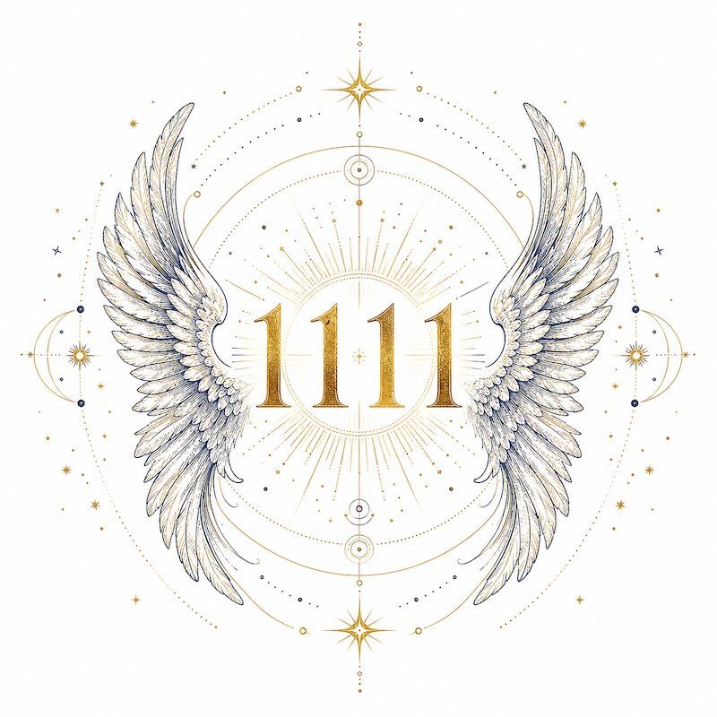 A mystical numerology illustration representing an angel number