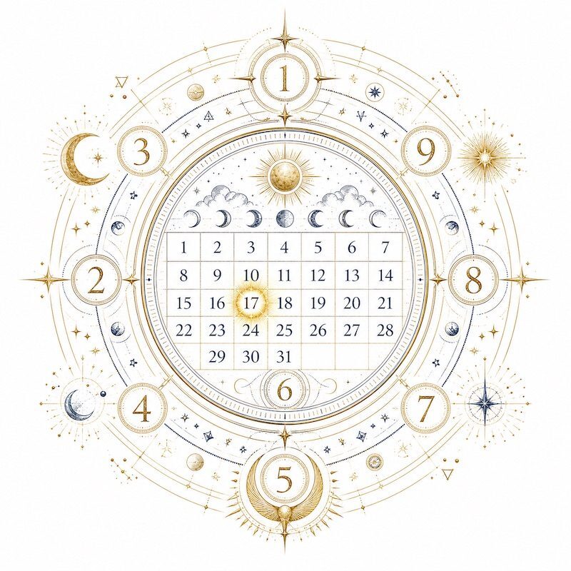 A mystical numerology illustration representing a birth number