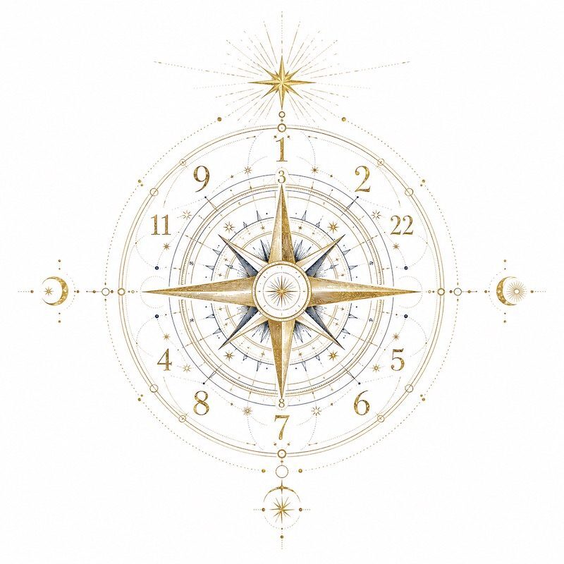 A mystical numerology illustration representing a destiny number