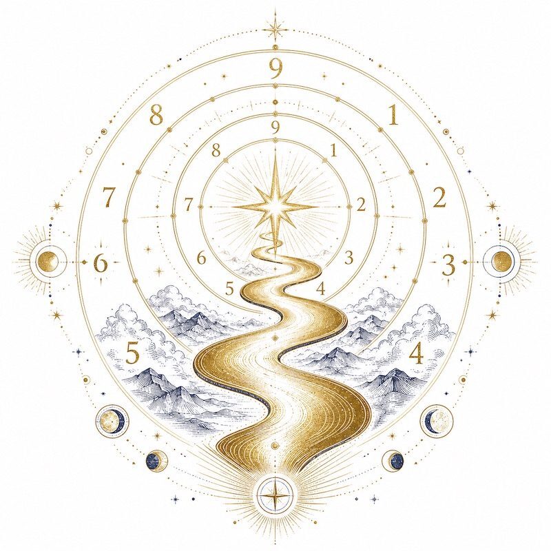 A mystical numerology illustration representing a life path number