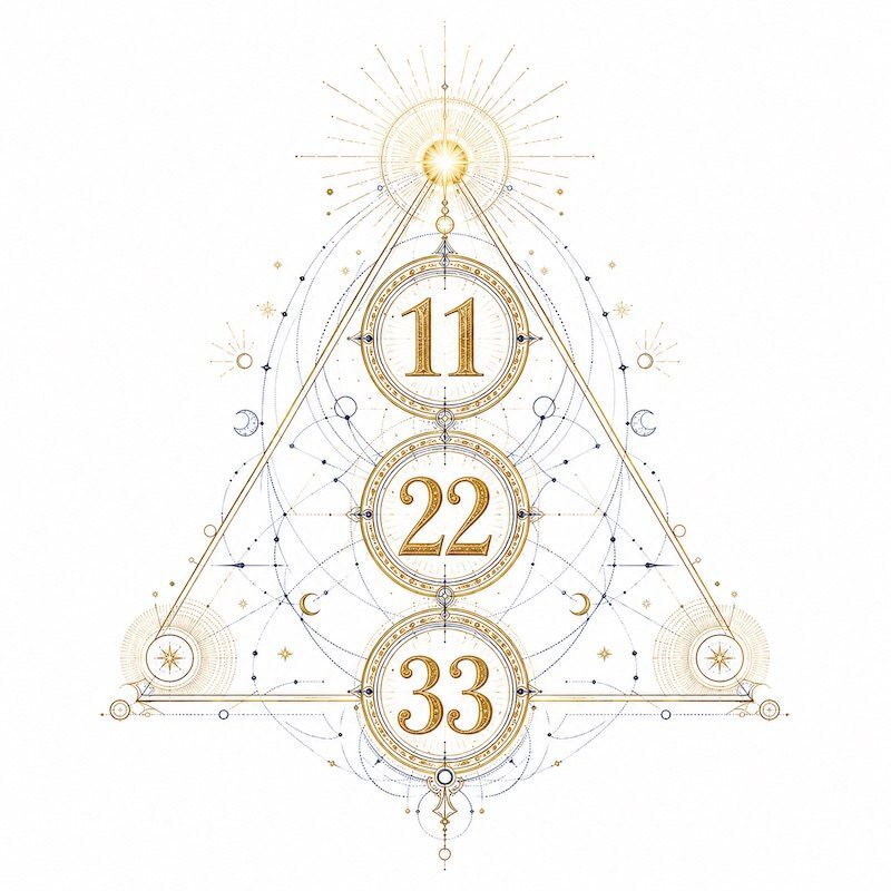 A mystical numerology illustration representing a master number