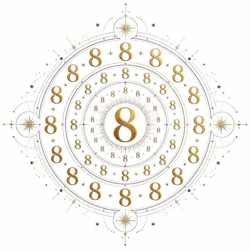 A mystical numerology illustration representing a repeating number